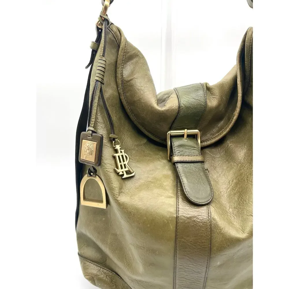 RALPH LAUREN RARE Vintage Soho Satchel, Green Leather